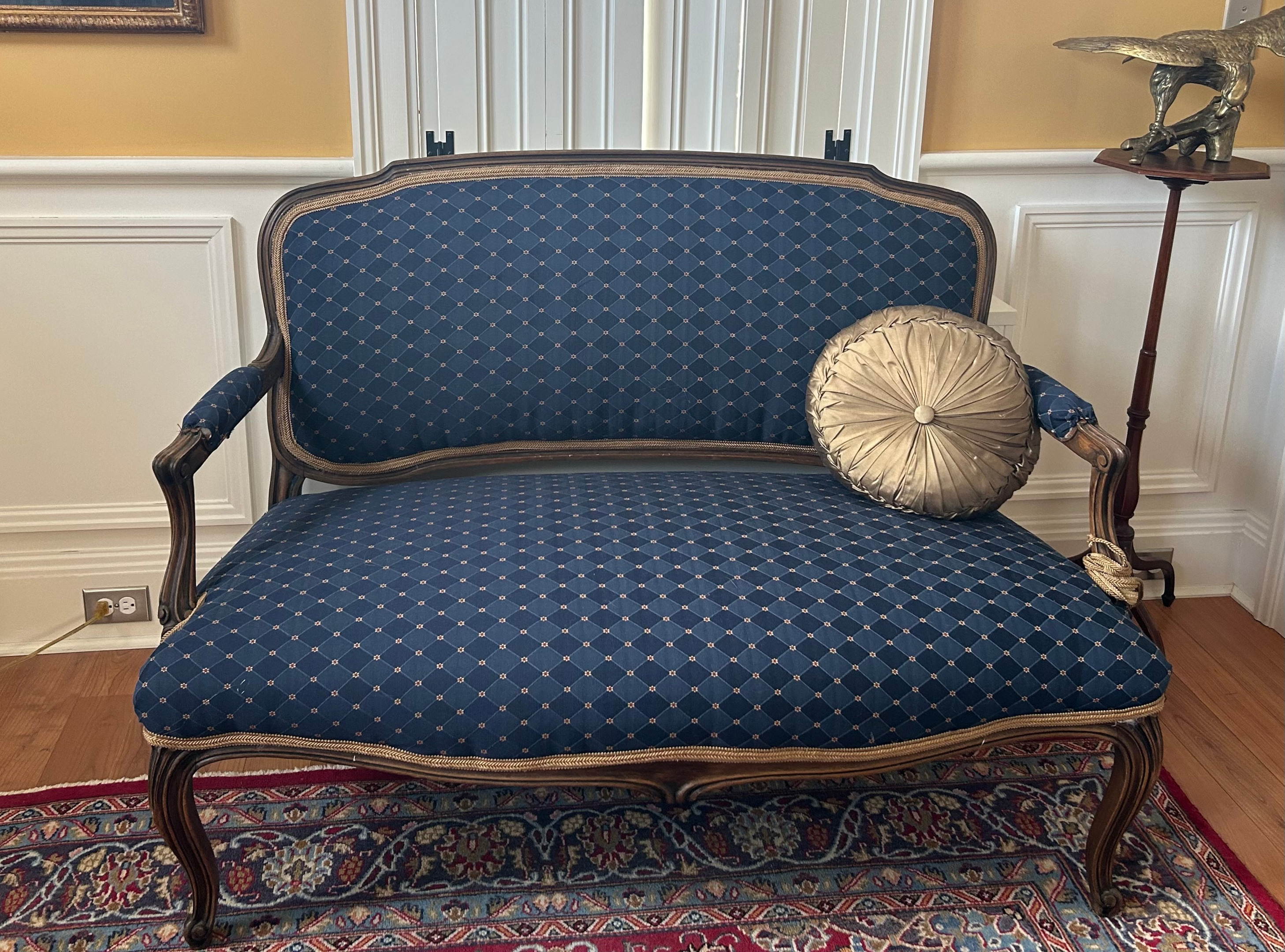 Reupholstered settee